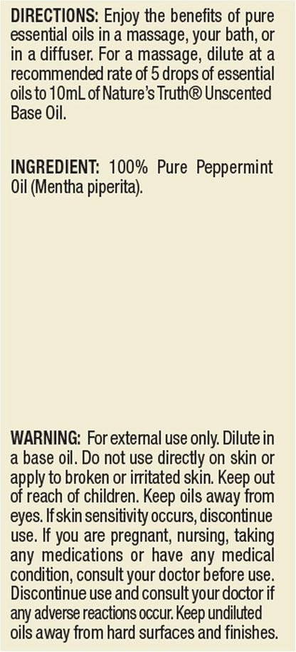 Aromatherapy 100% Pure Essential Oil, Peppermint, 0.51 Fluid Ounce